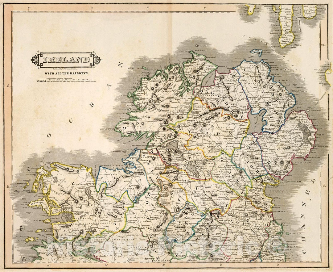 Historic Map : Ireland (Northern part). XIV, 1841, Vintage Wall Decor