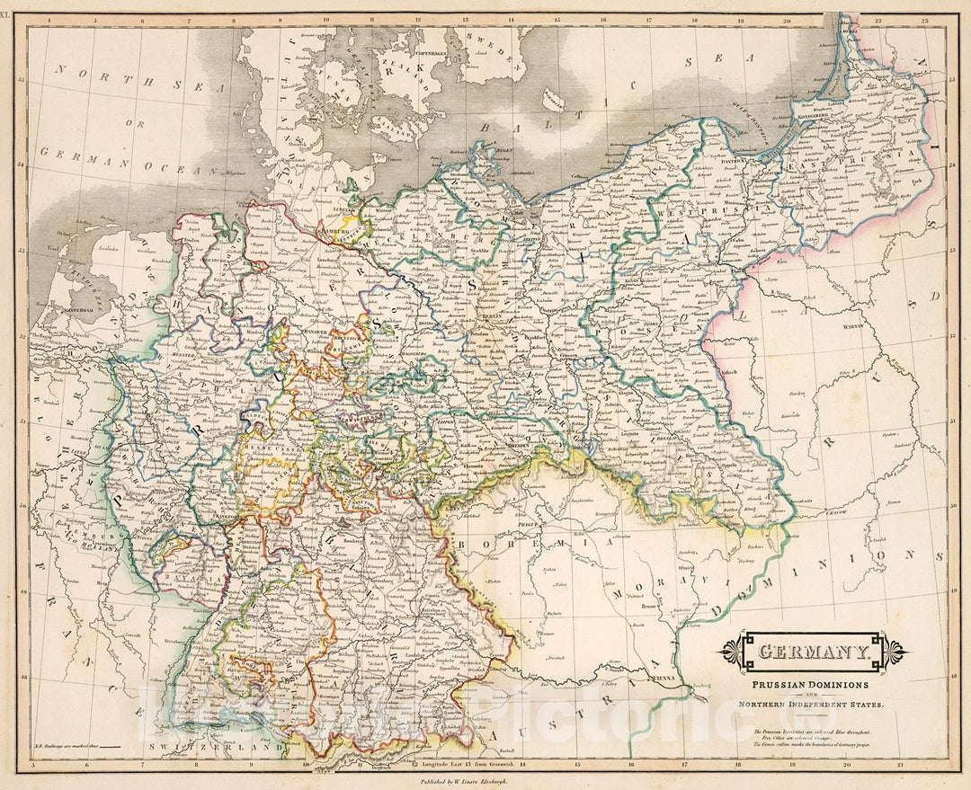 Historic Map : Germany, 1841, Vintage Wall Decor