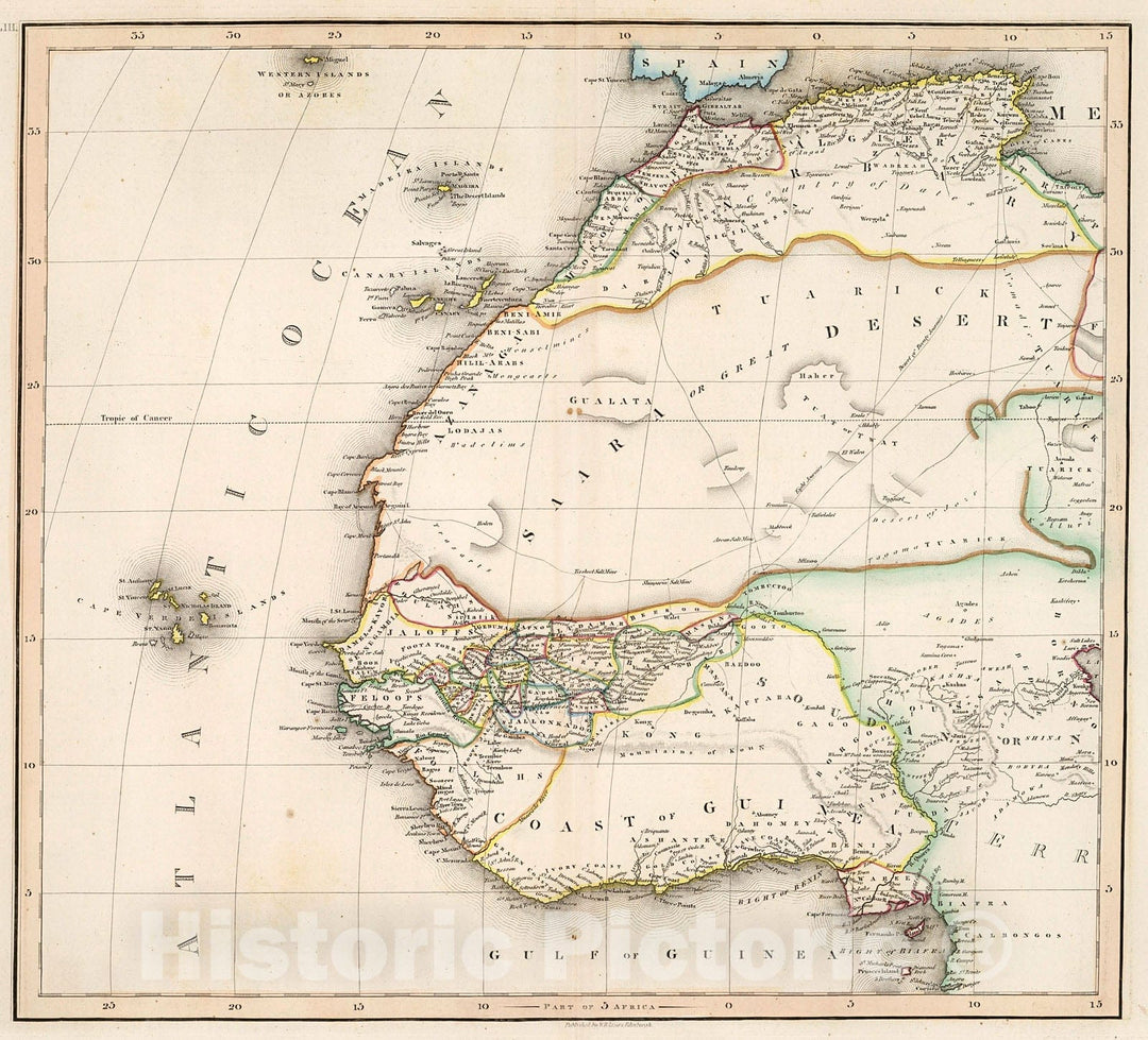 Historic Map : Africa (Northwest part). LIII, 1841, Vintage Wall Decor