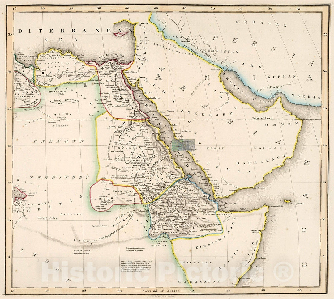 Historic Map : Africa (Northeast part). LIV, 1841, Vintage Wall Decor