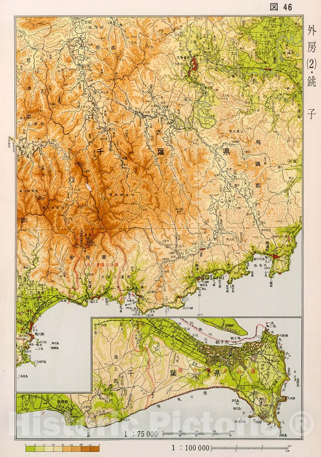 Historic Map : Sotobo (2). Choshi, Japan, 1956, Vintage Wall Decor