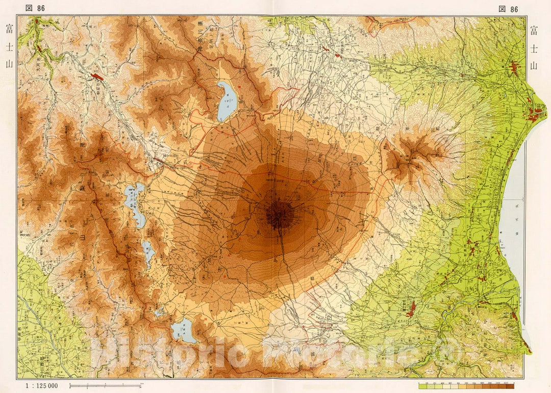 Historic Map : Mount Fuji, Japan, 1956, Vintage Wall Decor