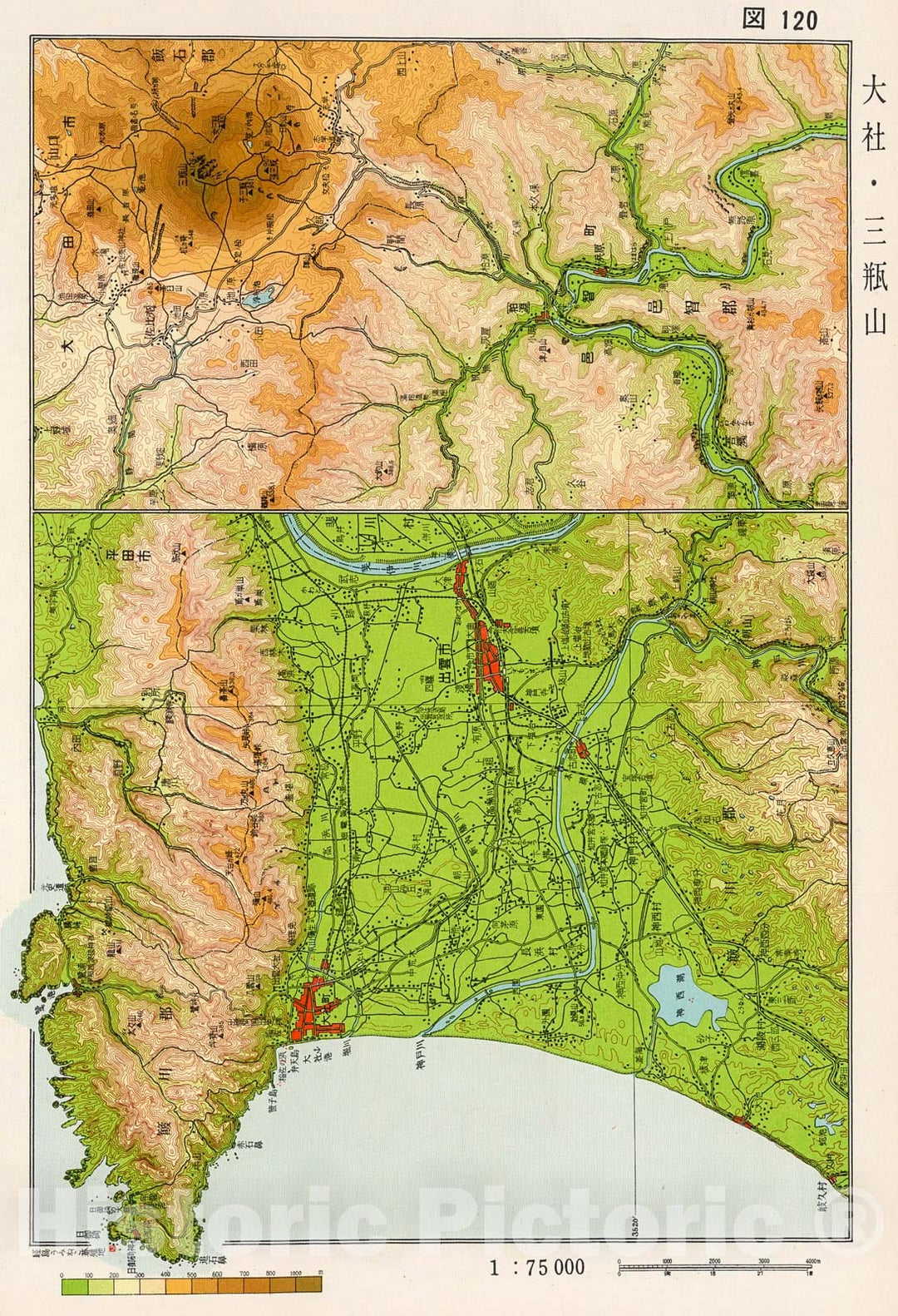 Historic Map : Taisha. Sankakiyama, Japan, 1956, Vintage Wall Decor