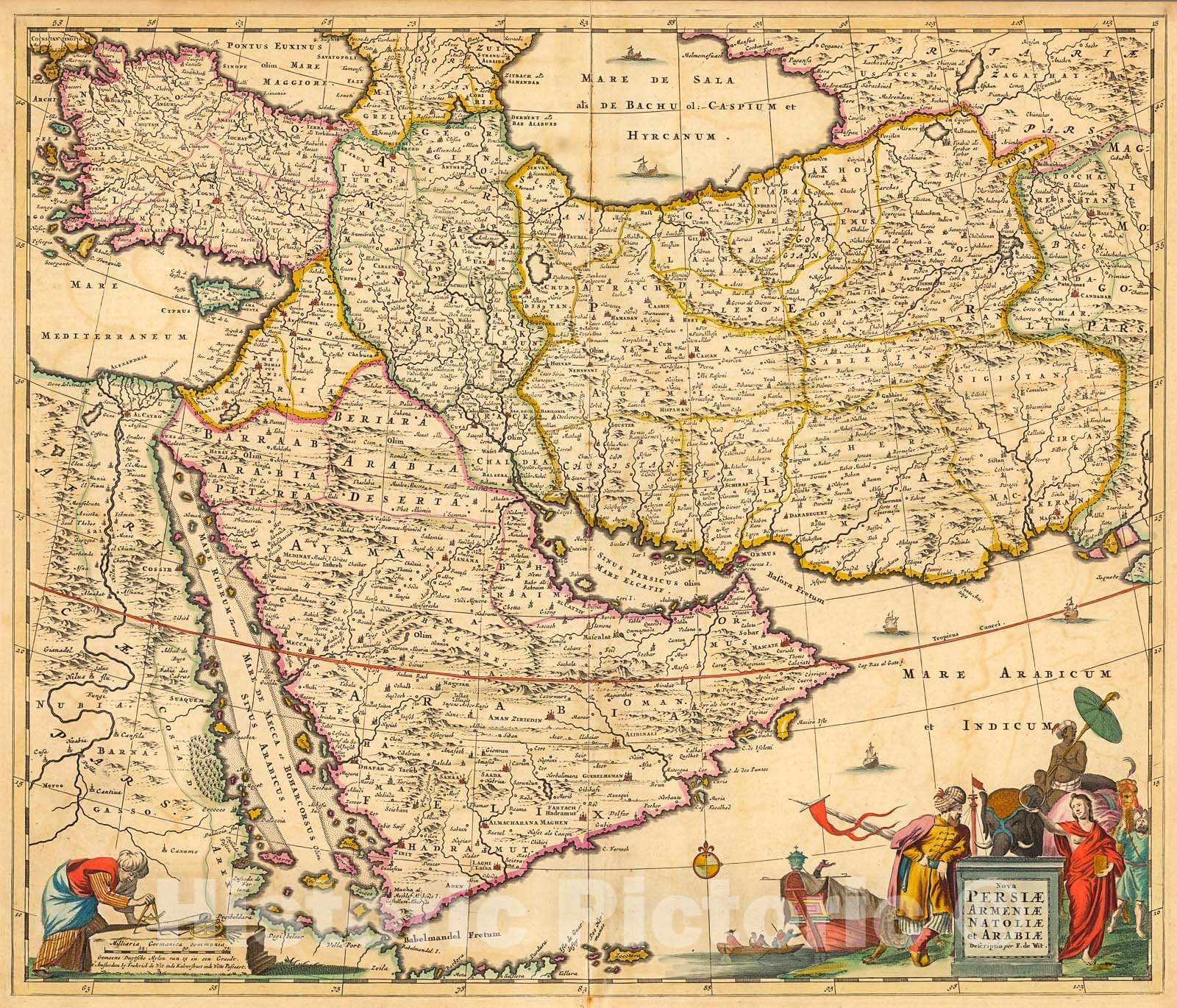 Historic Map : Nova Persiae, Armeniae, Natoliae, et Arabiae, 1690, Vintage Wall Decor