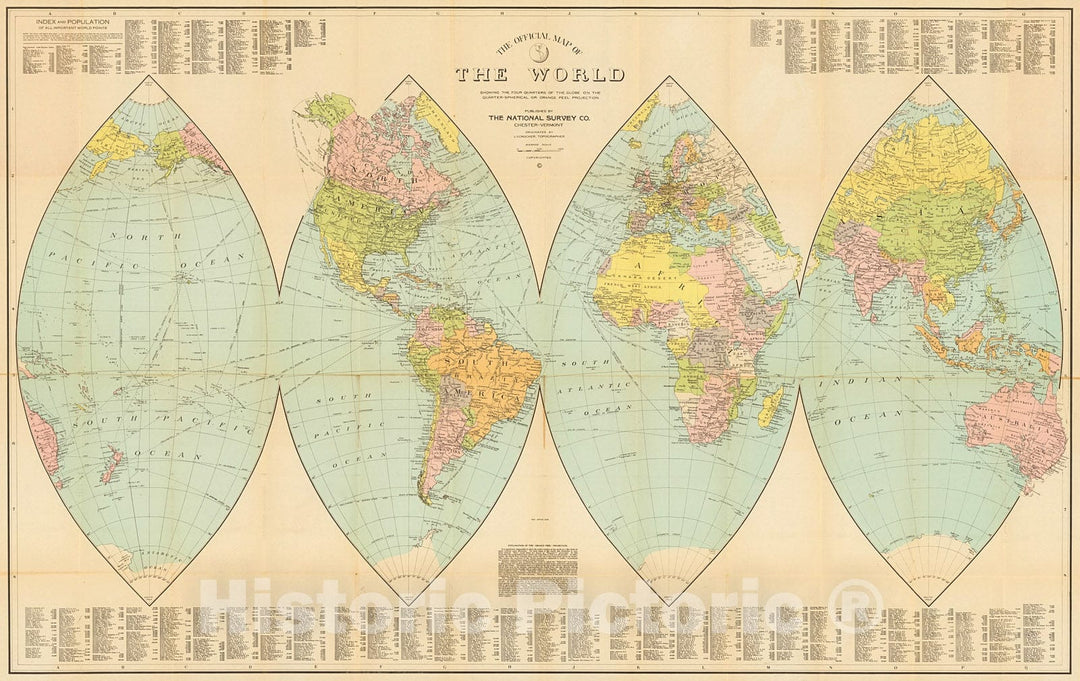 Historic Map : The Official map of the world, 1919, Vintage Wall Decor