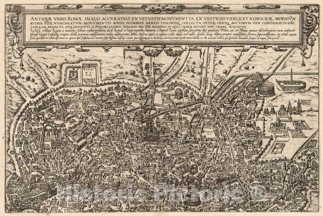 Historic Map : Vol IV (54) Antiquae Urbis Romae (Rome) (upper sheet)., 1640, Vintage Wall Decor