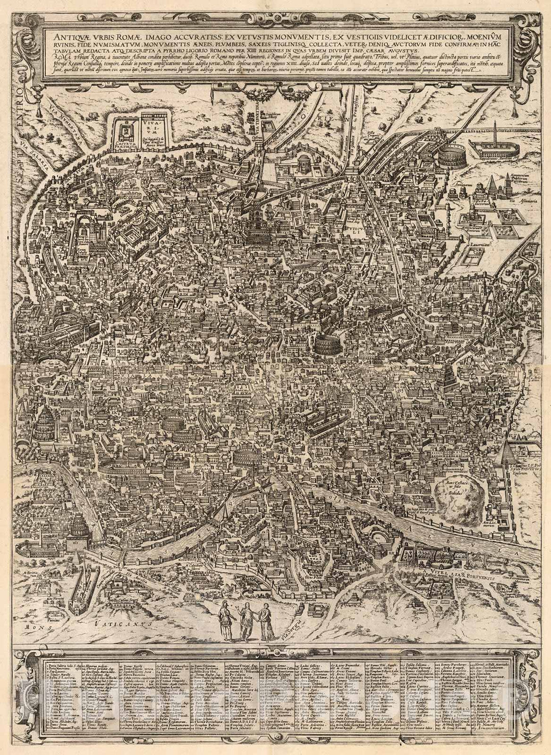 Historic Map : Vol IV (54) (55) Composite: Antiquae Urbis Romae (Rome) (upper and lower sheets)., 1640, Vintage Wall Decor