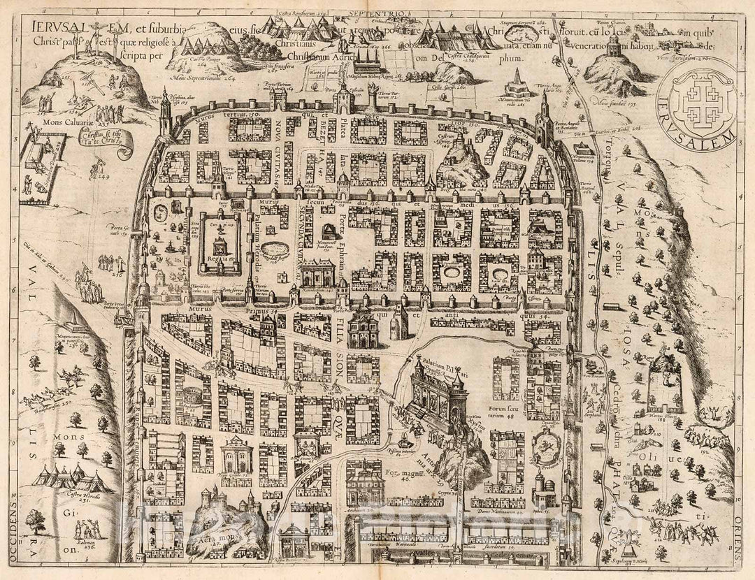 Historic Map : Vol IV (58) Ierusalem (Jerusalem) (upper sheet)., 1640, Vintage Wall Decor