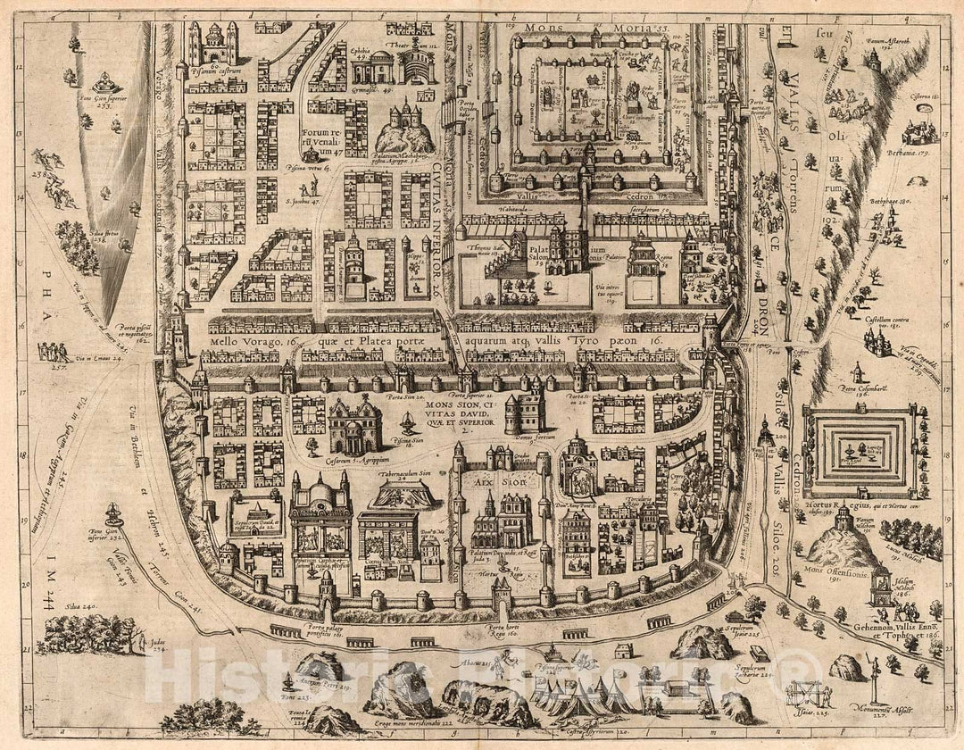 Historic Map : Vol IV (59) Ierusalem (Jerusalem) (lower sheet)., 1640, Vintage Wall Decor