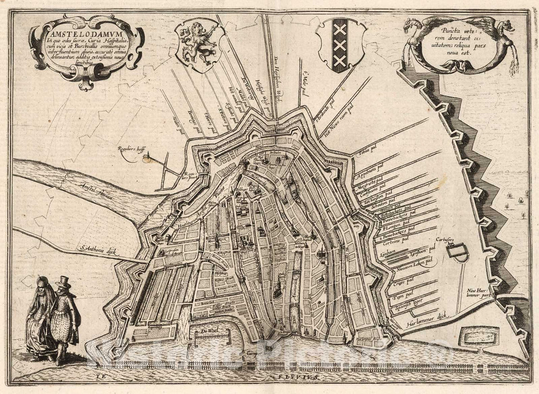 Historic Map : Vol VI (10) Amstelodamum (Amsterdam)., 1640, Vintage Wall Decor