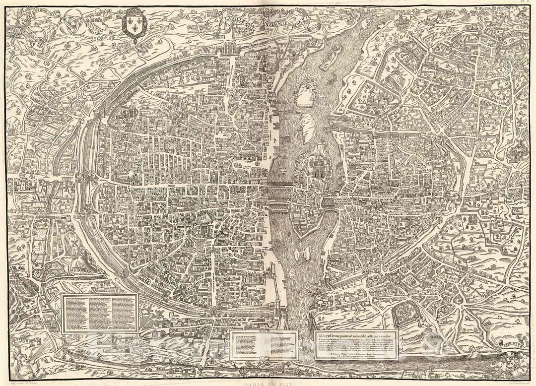 Historic Map : Pl. X. Paris en 1552., 1900, Vintage Wall Decor