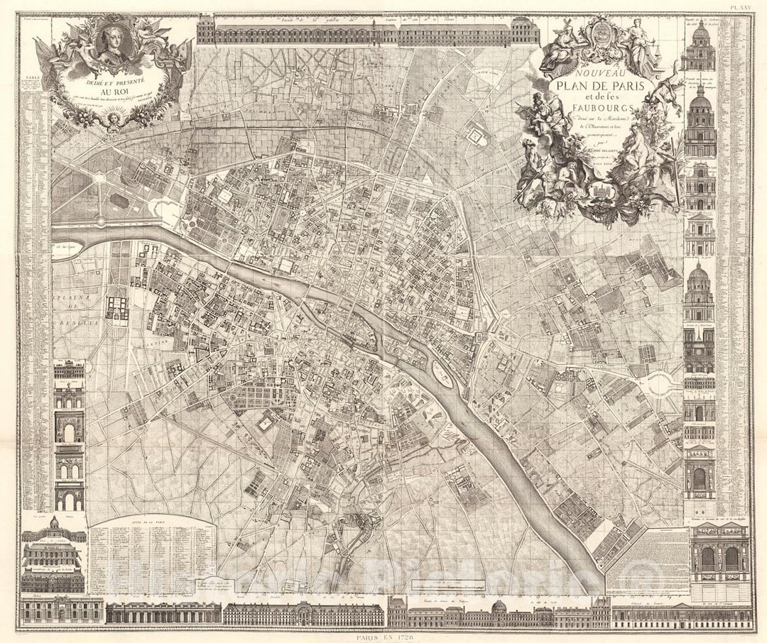 Historic Map : Pl. XVIII. Paris en 1652., 1900, Vintage Wall Decor