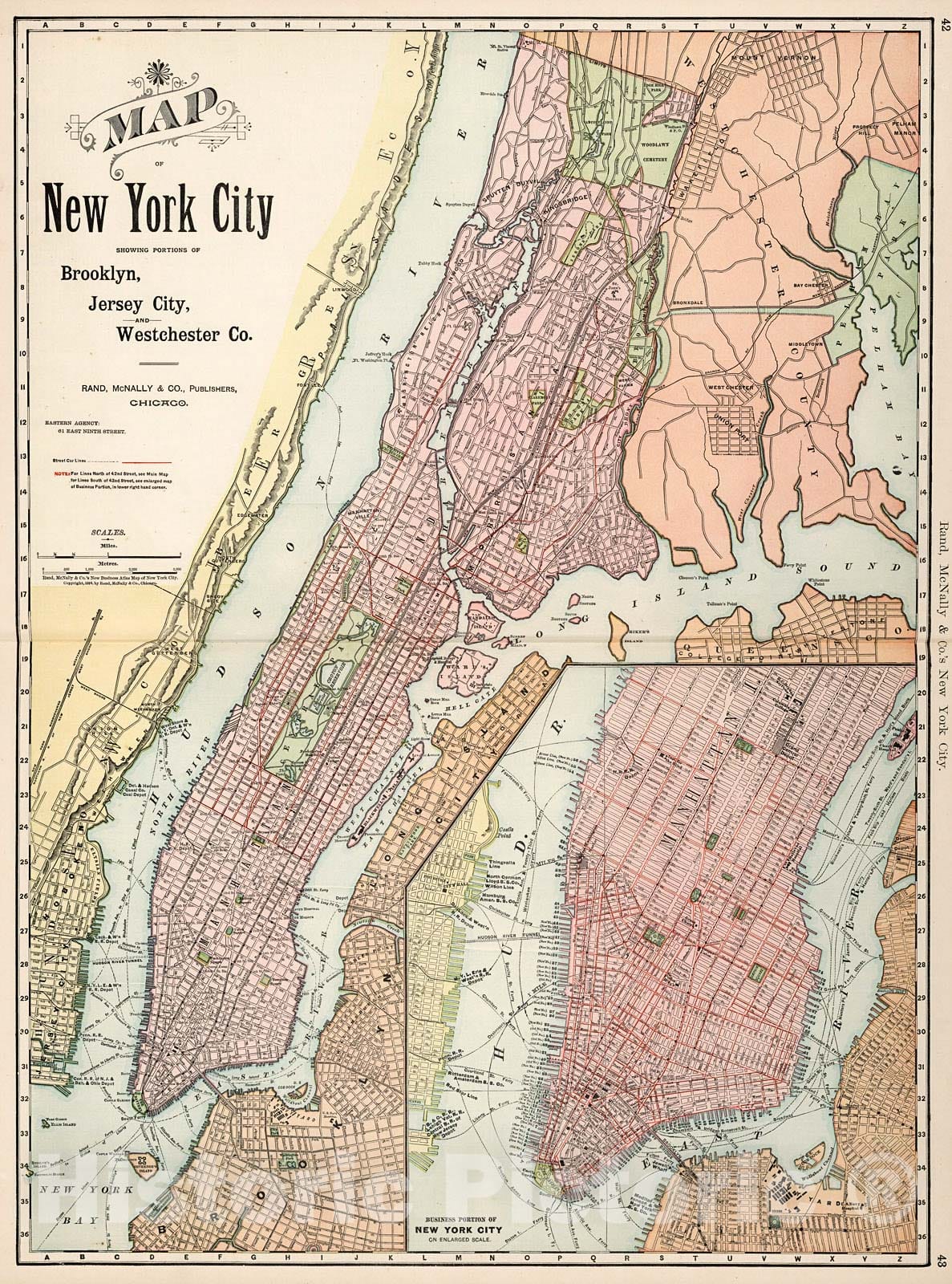 Historic Map : New York City., 1894, Vintage Wall Decor