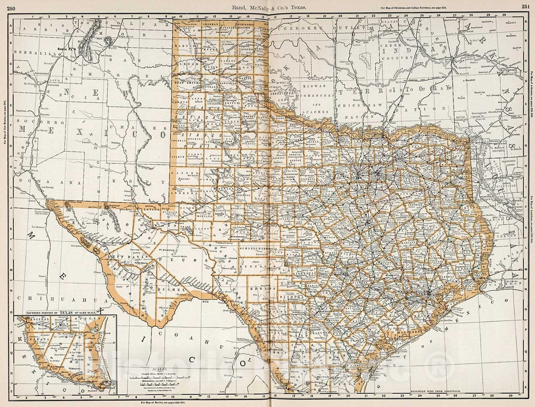 Historic Map : Texas., 1894, Vintage Wall Decor