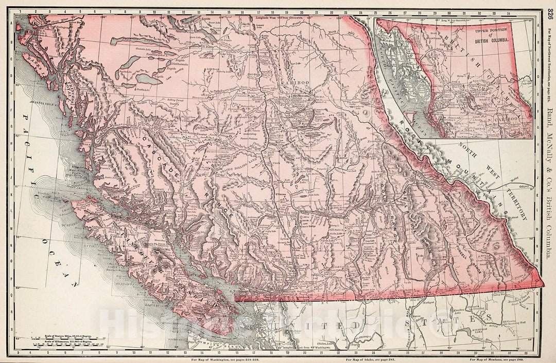 Historic Map : British Columbia., 1894, Vintage Wall Decor