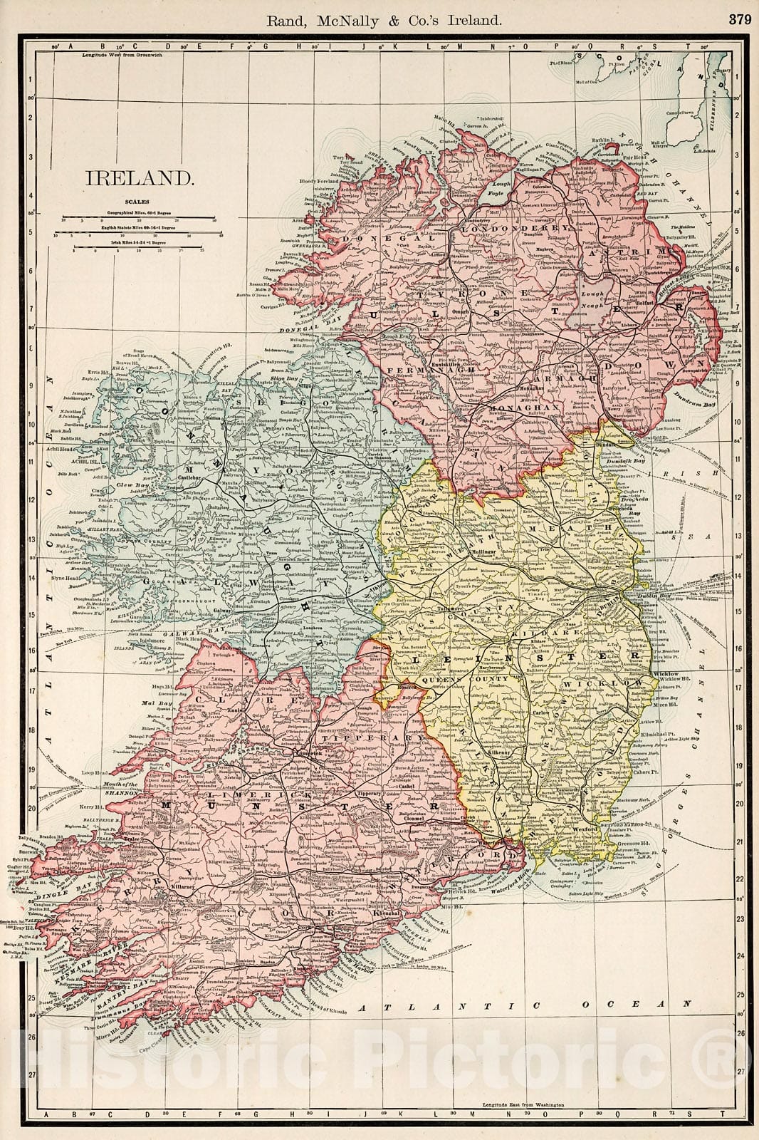 Historic Map : Ireland., 1894, Vintage Wall Decor