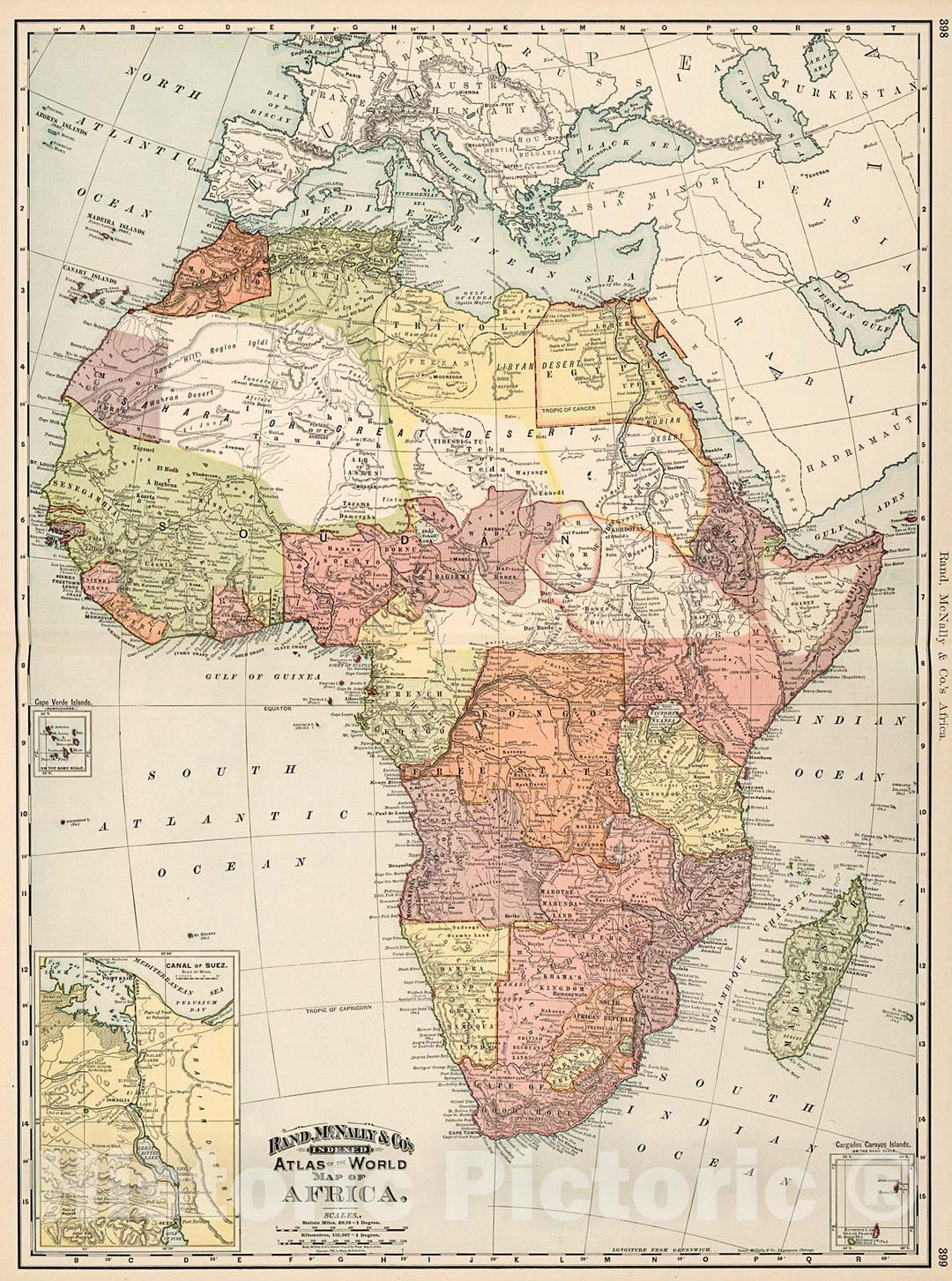 Historic Map : Africa., 1894, Vintage Wall Decor