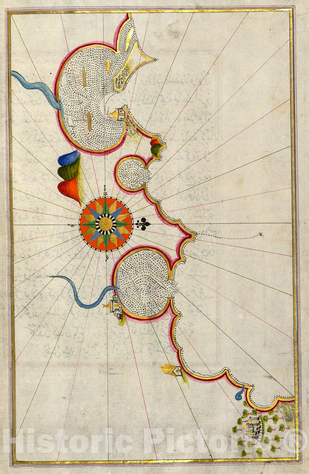 Historic Map : fol. 309b Unmarked part of the Egyptian coastline, 1700, Vintage Wall Decor