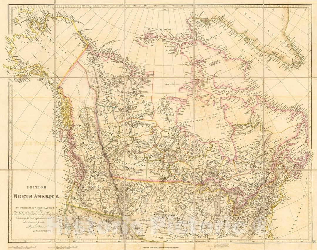 Historic Map : British North America., 1832, Vintage Wall Decor