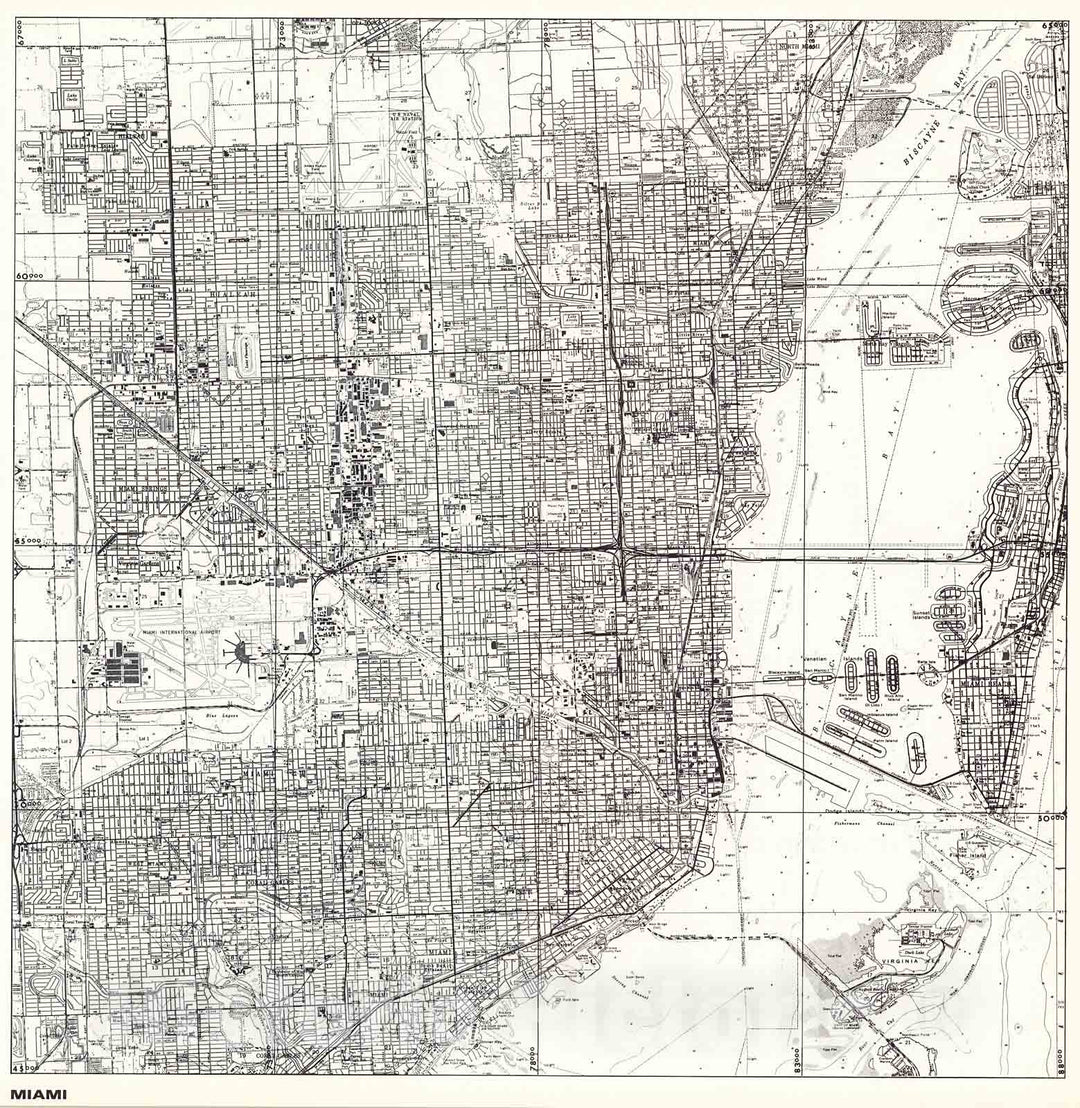 Historic Map : Miami., 1966, Vintage Wall Decor