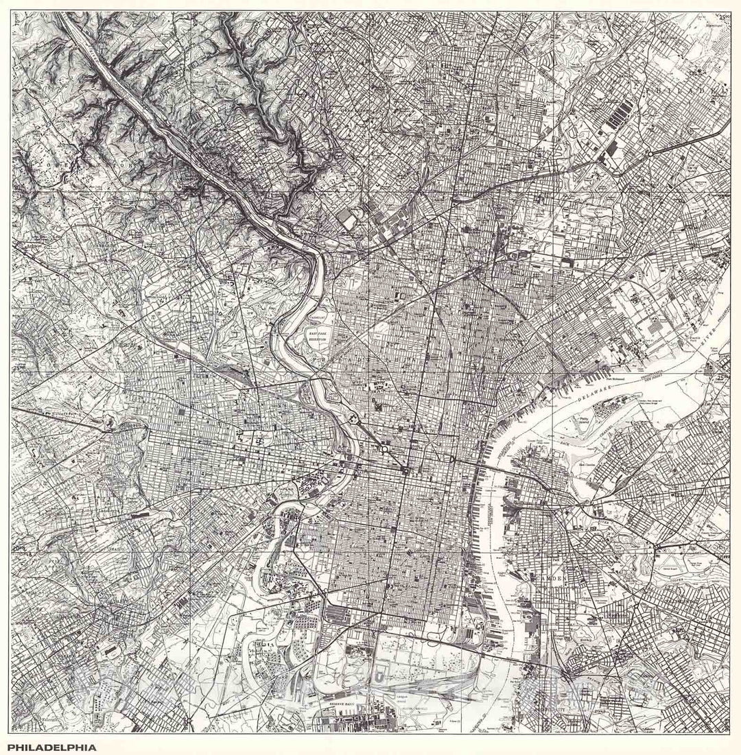 Historic Map : Philadelphia., 1966, Vintage Wall Decor