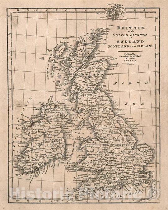 Historic Map : Britain or the United Kingdom of England, Scotland and Ireland., 1823, Vintage Wall Decor