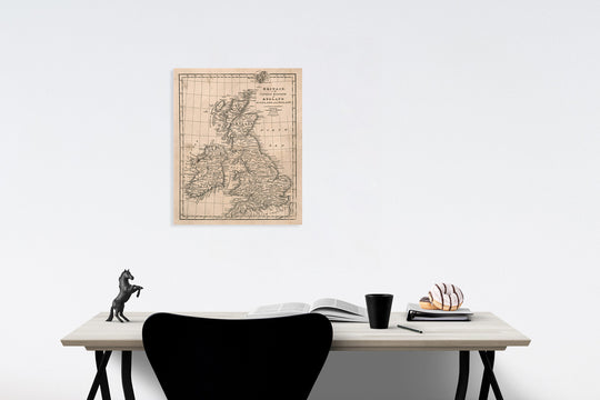 Historic Map : Britain or the United Kingdom of England, Scotland and Ireland., 1823, Vintage Wall Decor