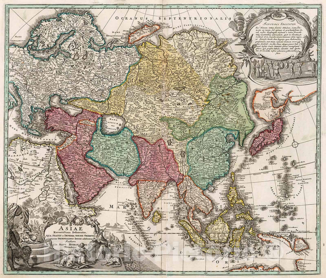 Historic Map : Asiae., 1716, v1, Vintage Wall Decor