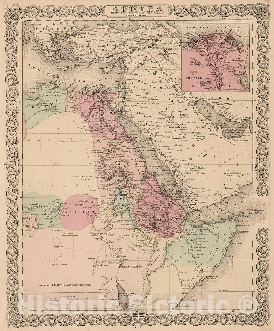 Historic Map : Africa., 1861, v1, Vintage Wall Decor