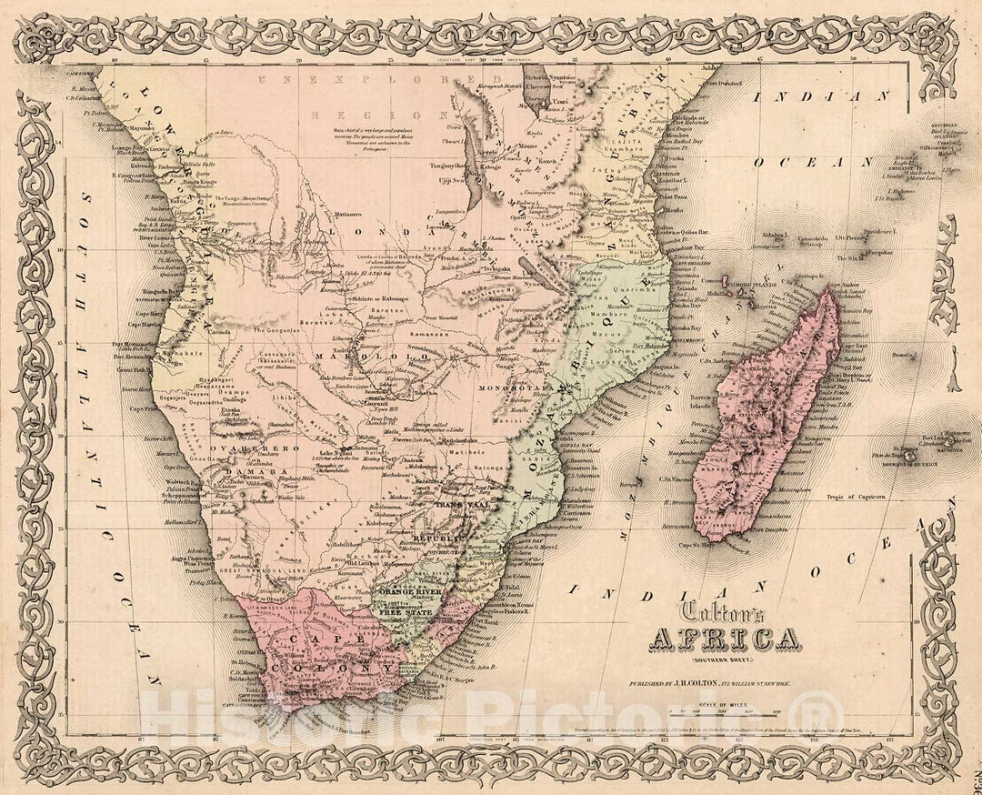 Historic Map : Africa., 1861, v3, Vintage Wall Decor