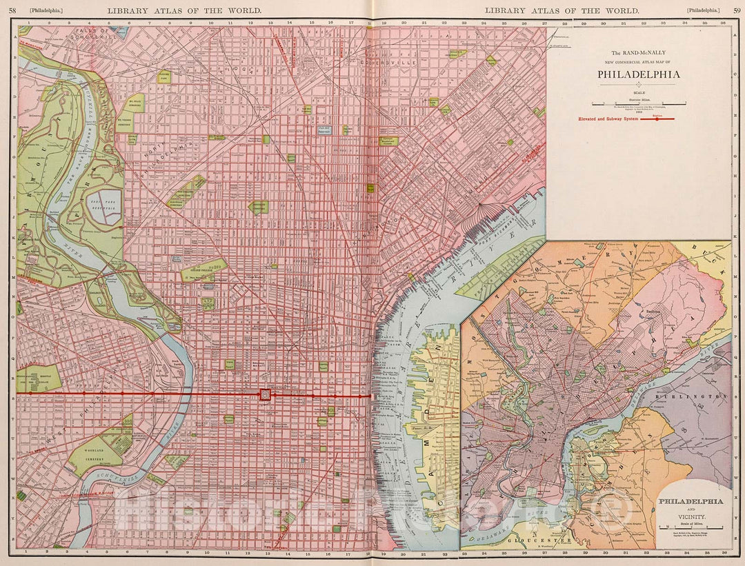 Historic Map : Philadelphia., 1912, Vintage Wall Decor