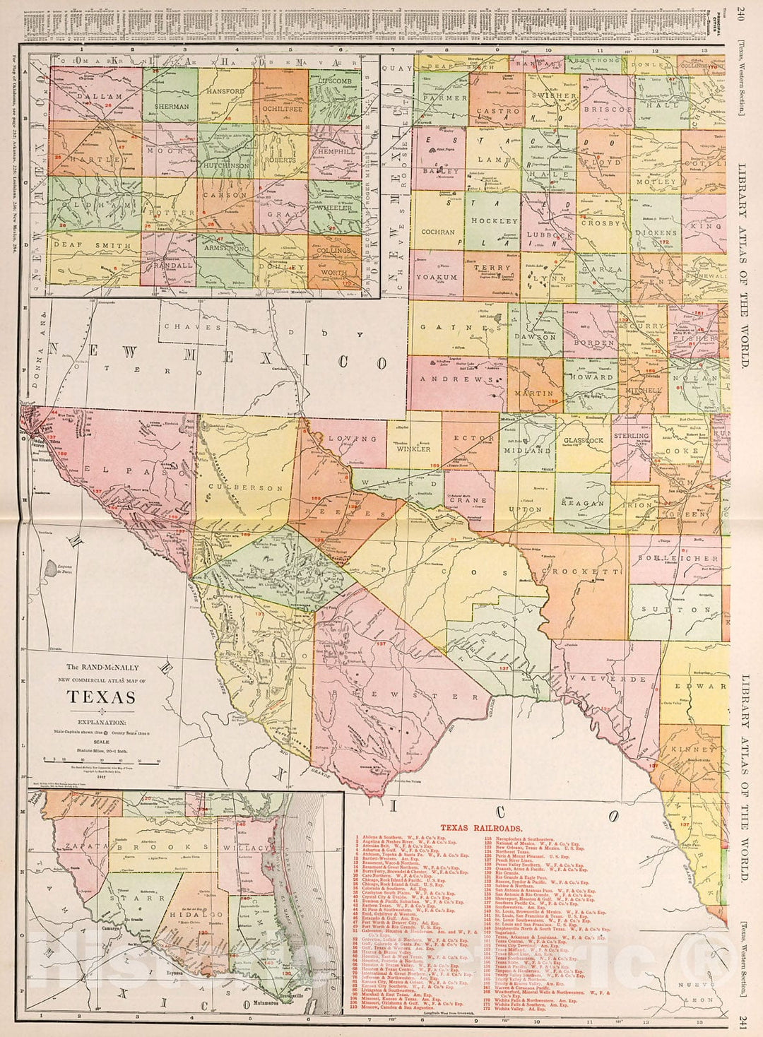 Historic Map : Texas. Western Section., 1912, Vintage Wall Decor