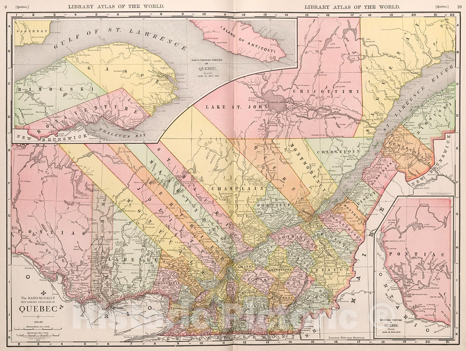 Historic Map : Quebec., 1912, Vintage Wall Decor