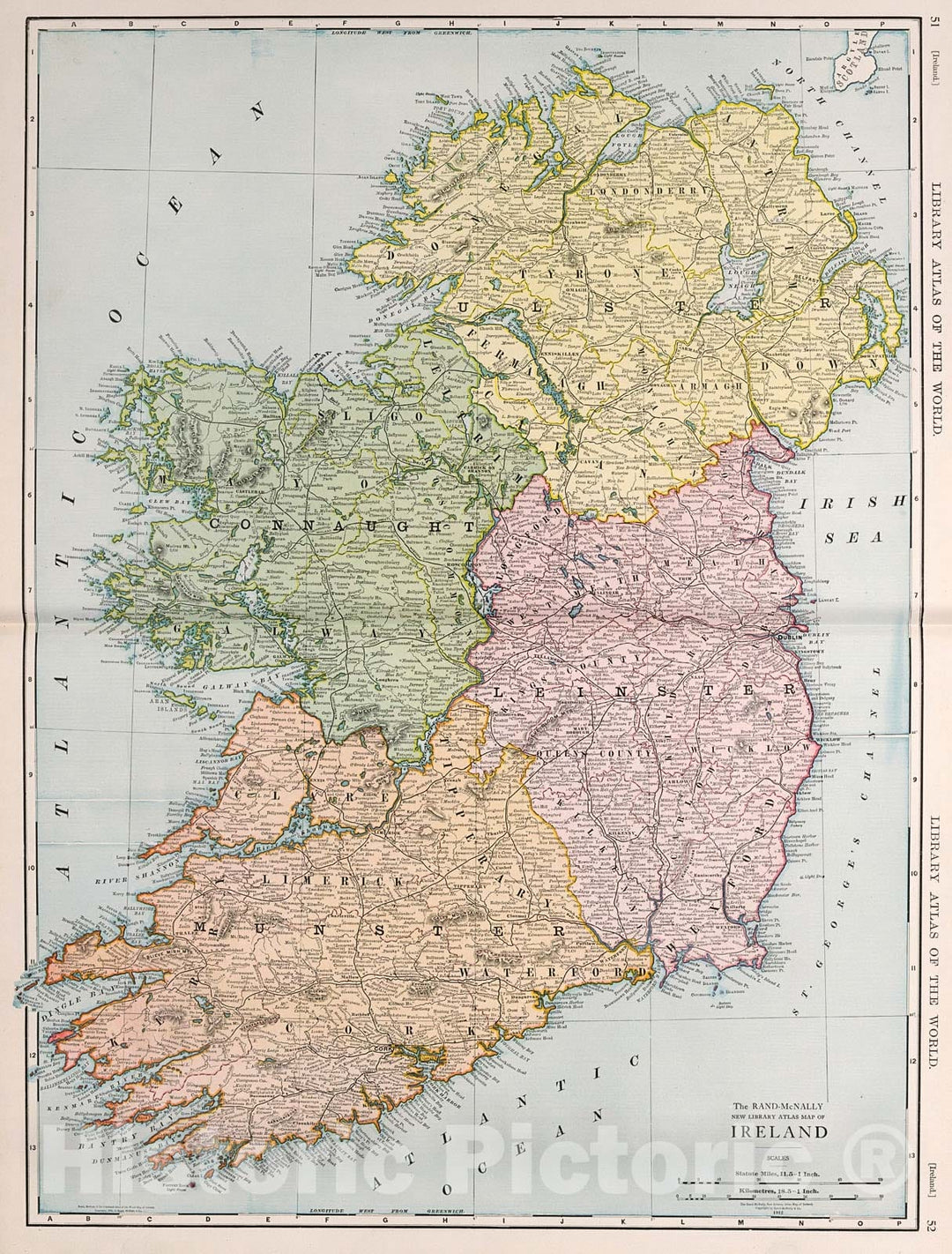 Historic Map : Ireland., 1912, Vintage Wall Decor