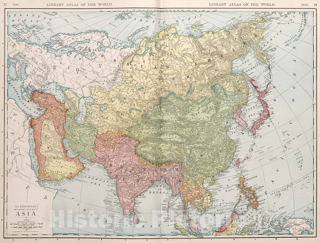 Historic Map : Asia., 1912, Vintage Wall Decor