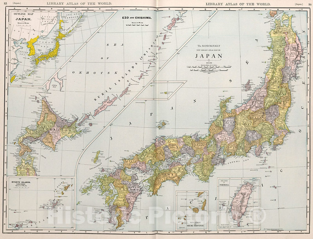 Historic Map : Japan., 1912, Vintage Wall Decor