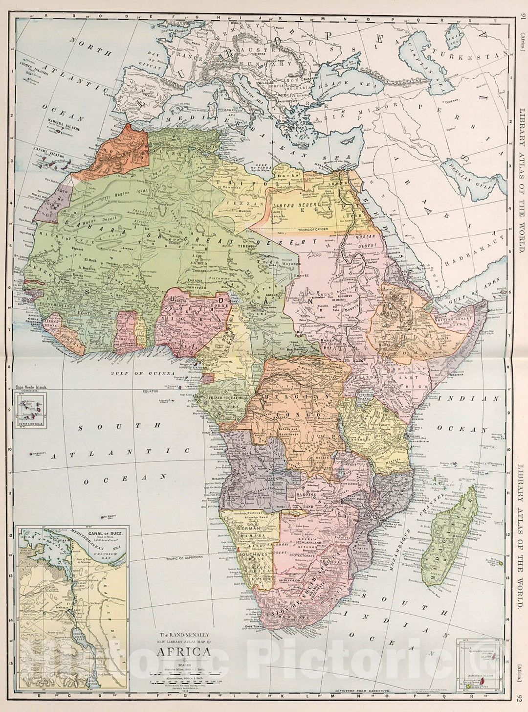 Historic Map : Africa., 1912, Vintage Wall Decor