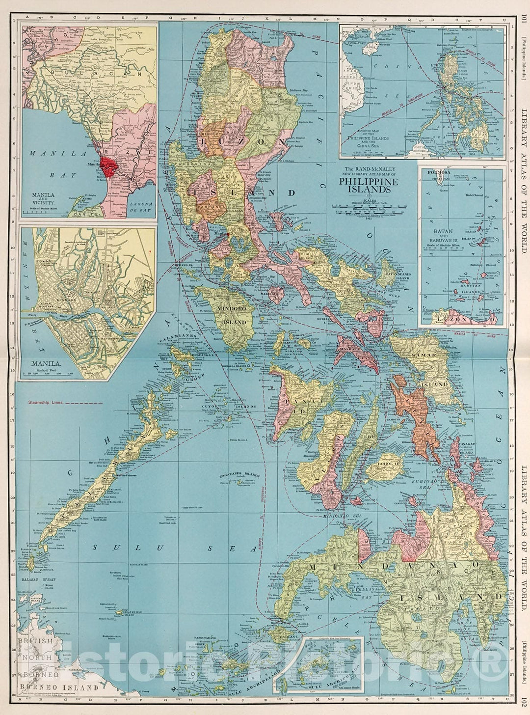 Historic Map : Philippines., 1912, Vintage Wall Decor