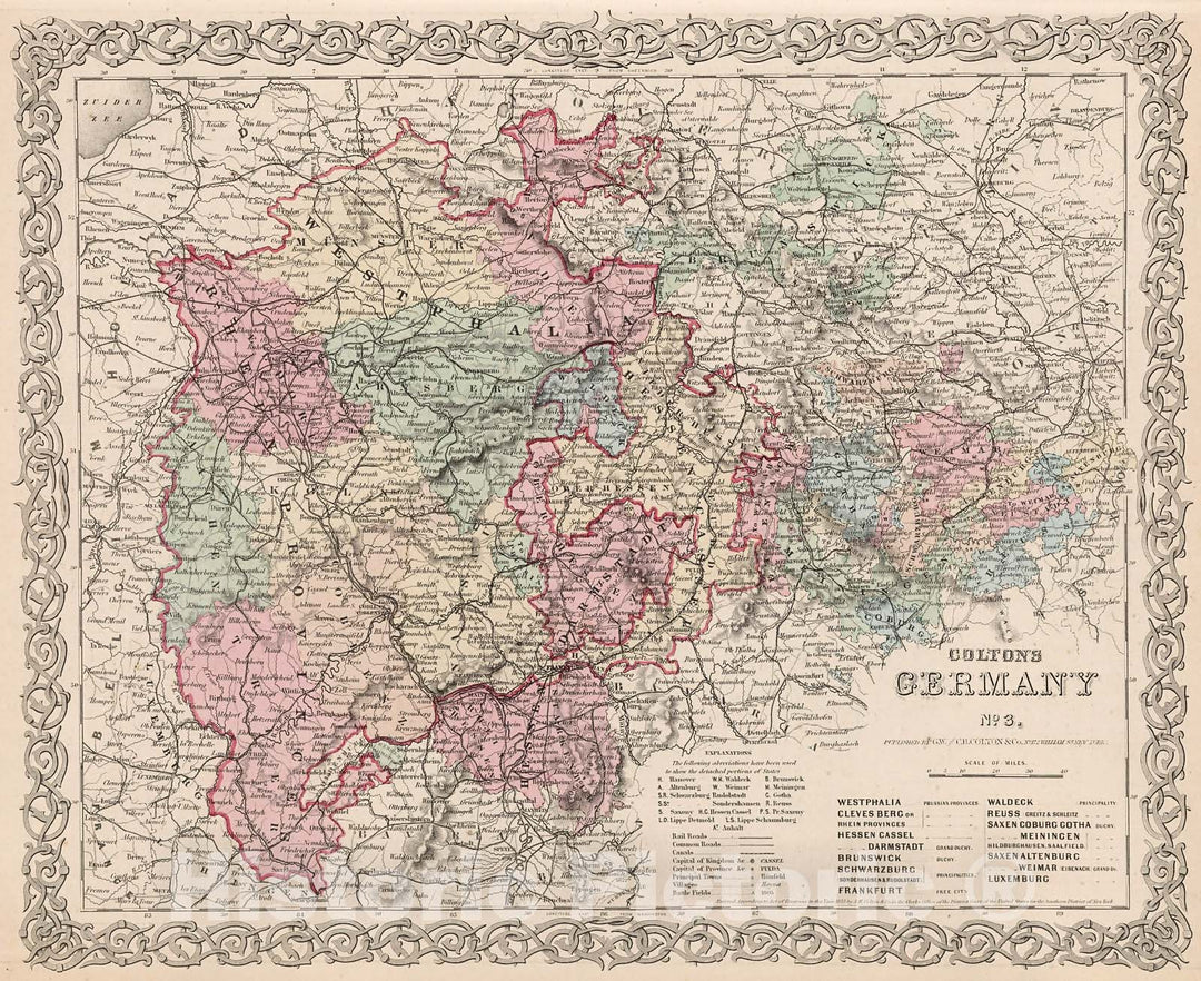 Historic Map : Germany No. 3., 1880, Vintage Wall Decor