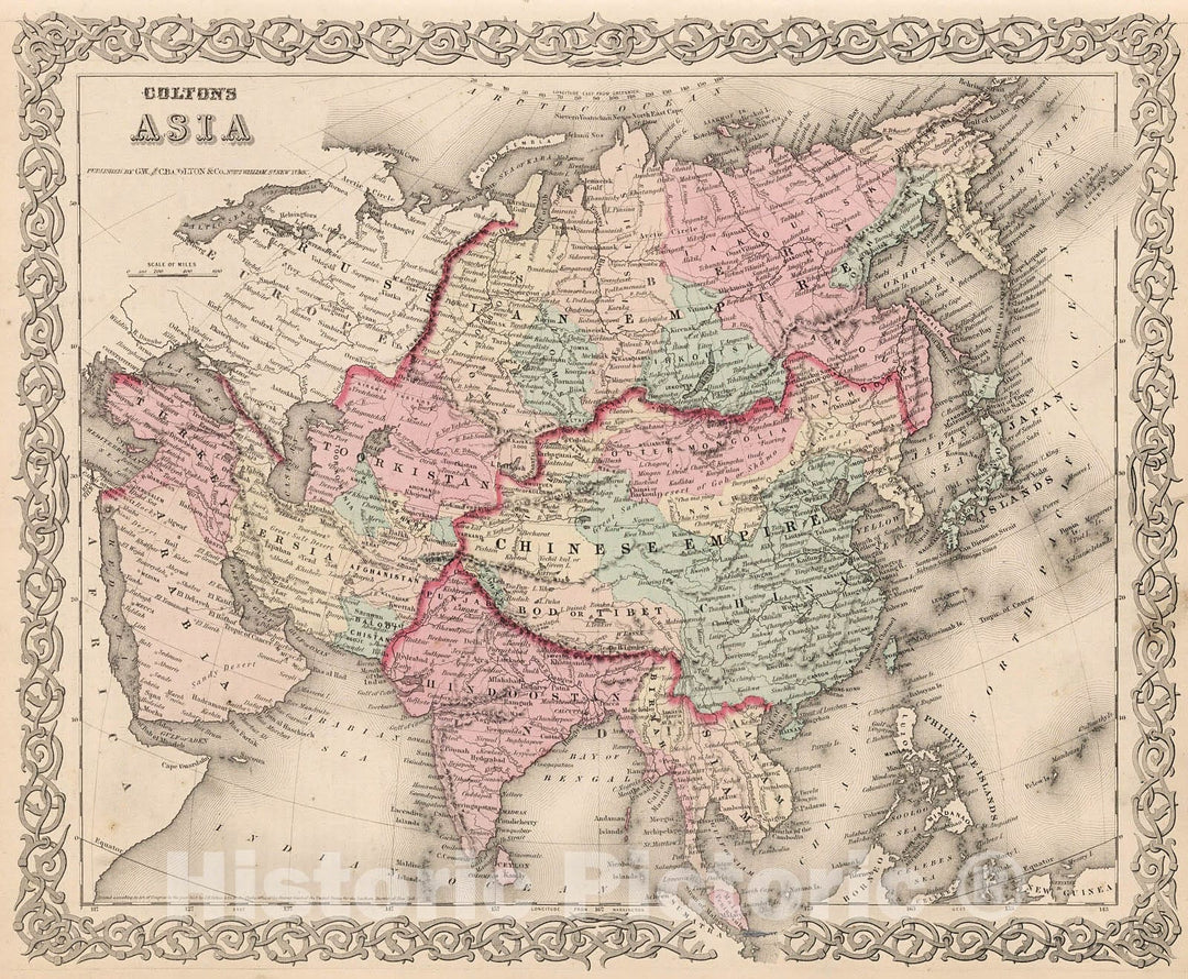 Historic Map : Asia., 1880, Vintage Wall Decor