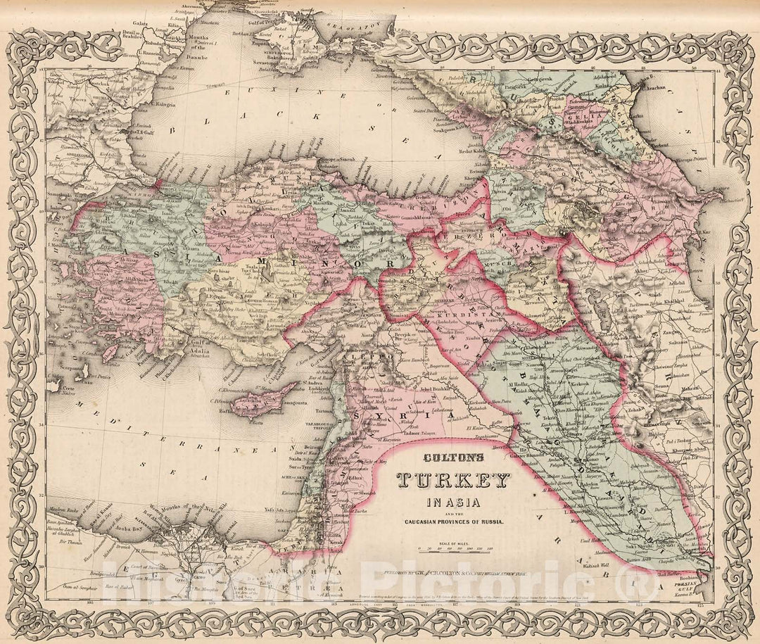 Historic Map : Turkey in Asia., 1880, Vintage Wall Decor