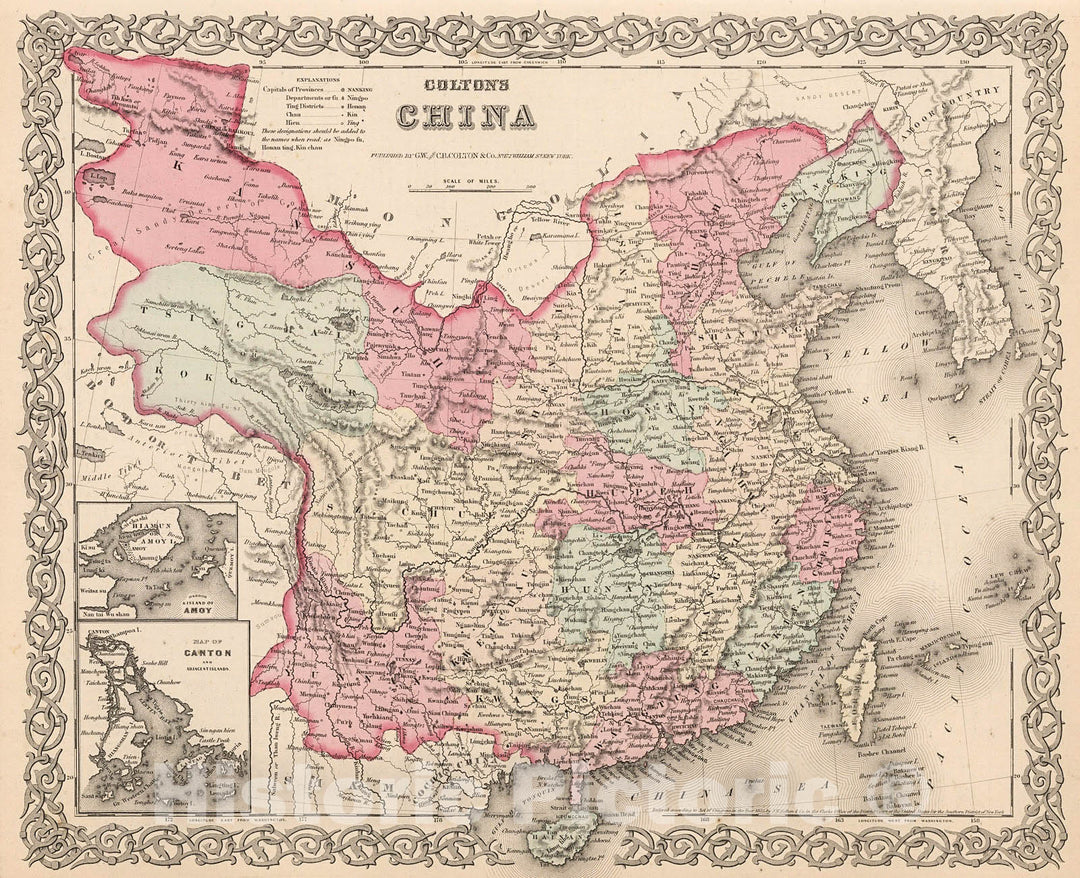 Historic Map : China., 1880, Vintage Wall Decor