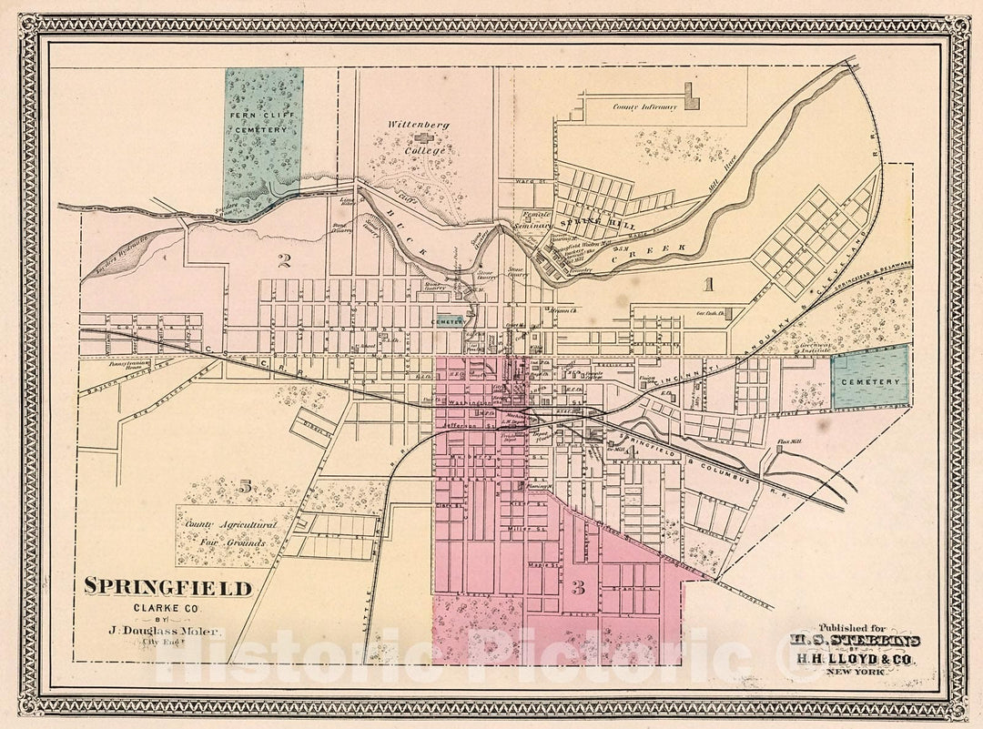 Historic Map : Springfield, Lake Co., 1868, Vintage Wall Decor