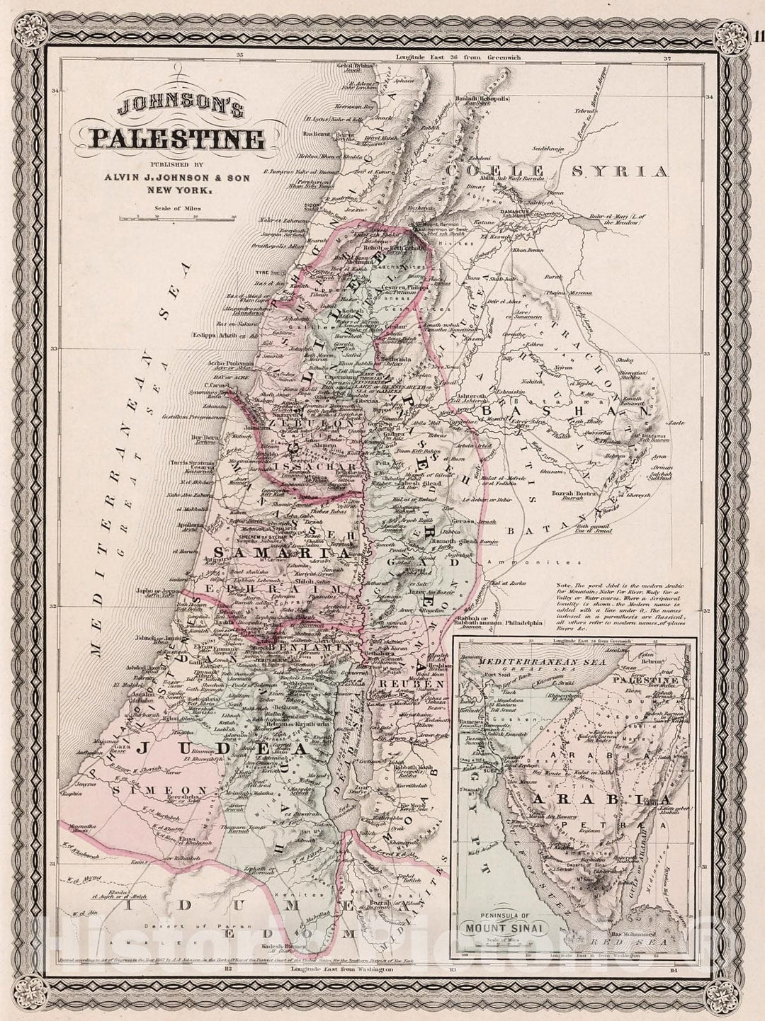 Historic Map : Johnson's Turkey in Asia. Johnson's Persia, Arabia, Beloochistan and Afghanistan, 1880, v2, Vintage Wall Decor