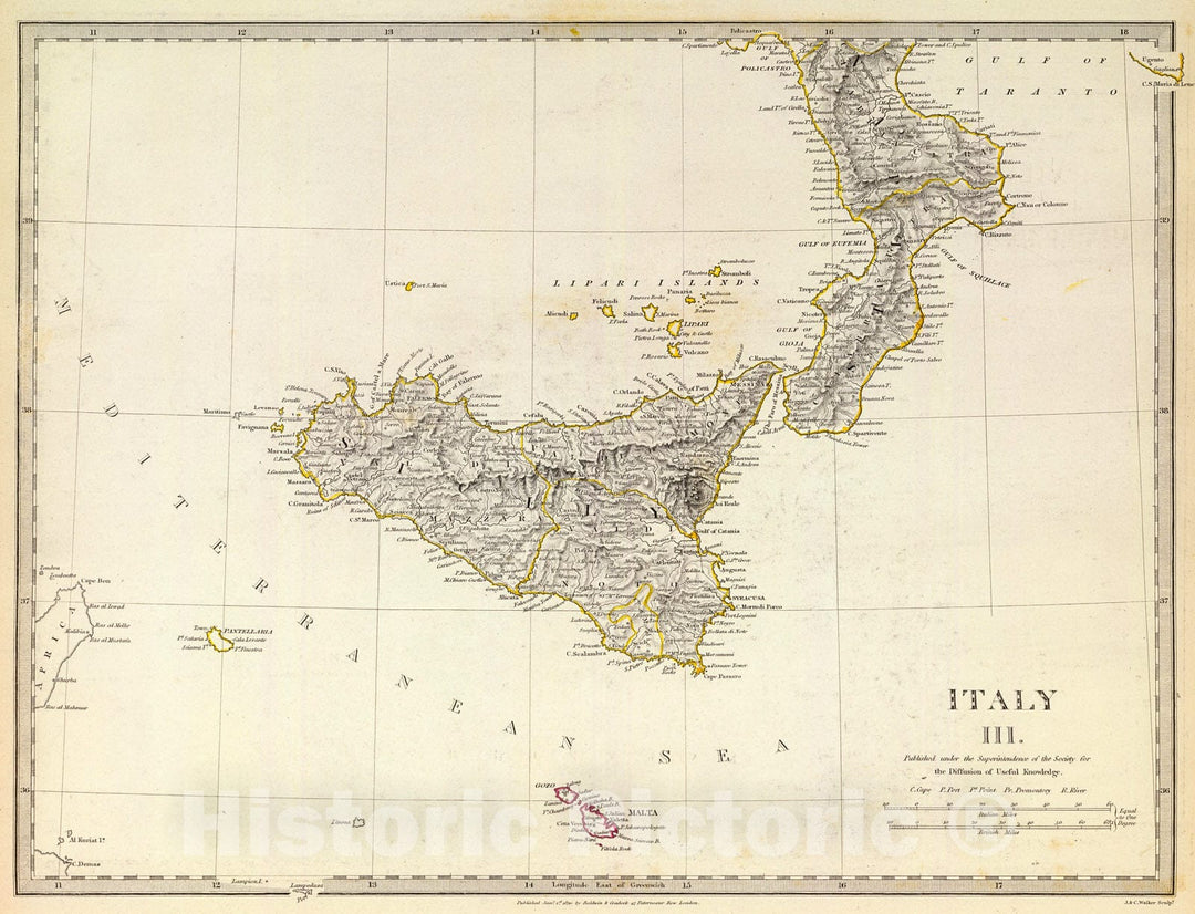 Historic Map : Italy III., 1844, Vintage Wall Decor