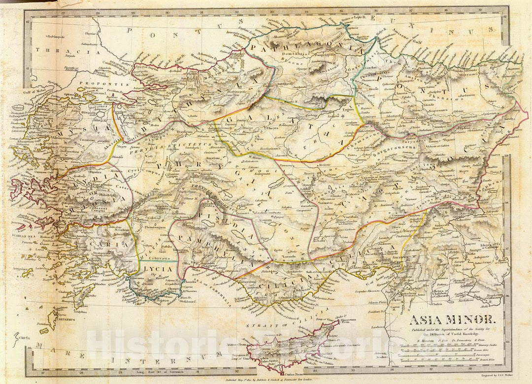 Historic Map : Asia Minor (ancient), 1844, Vintage Wall Decor