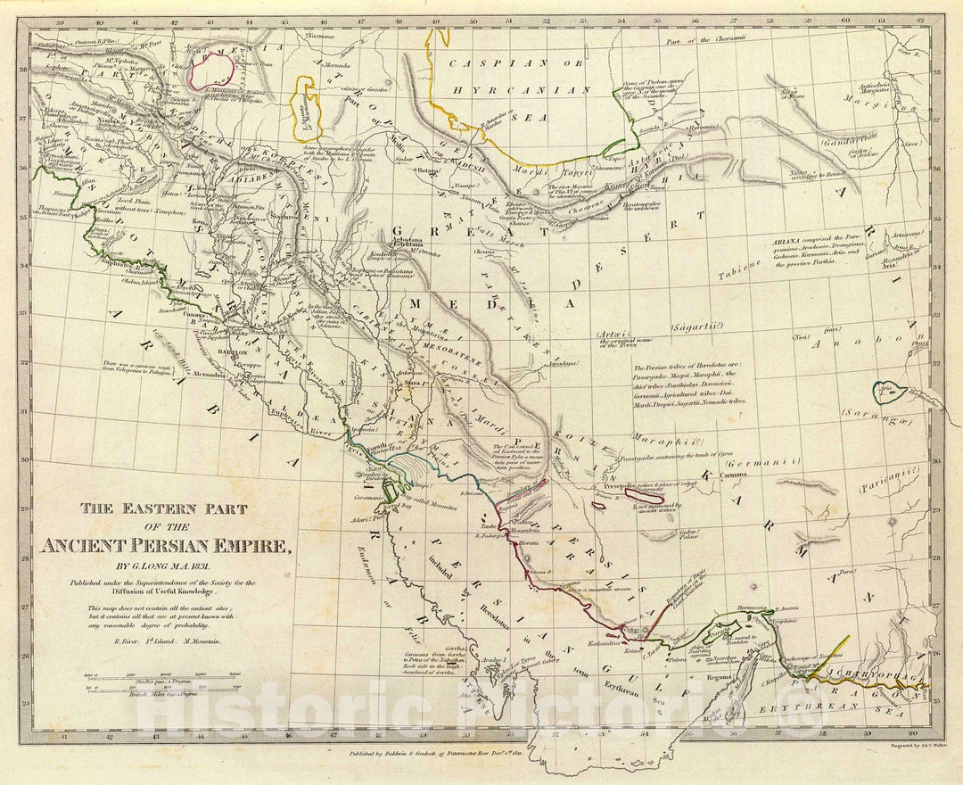 Historic Map : Persian Empire, eastern., 1844, Vintage Wall Decor