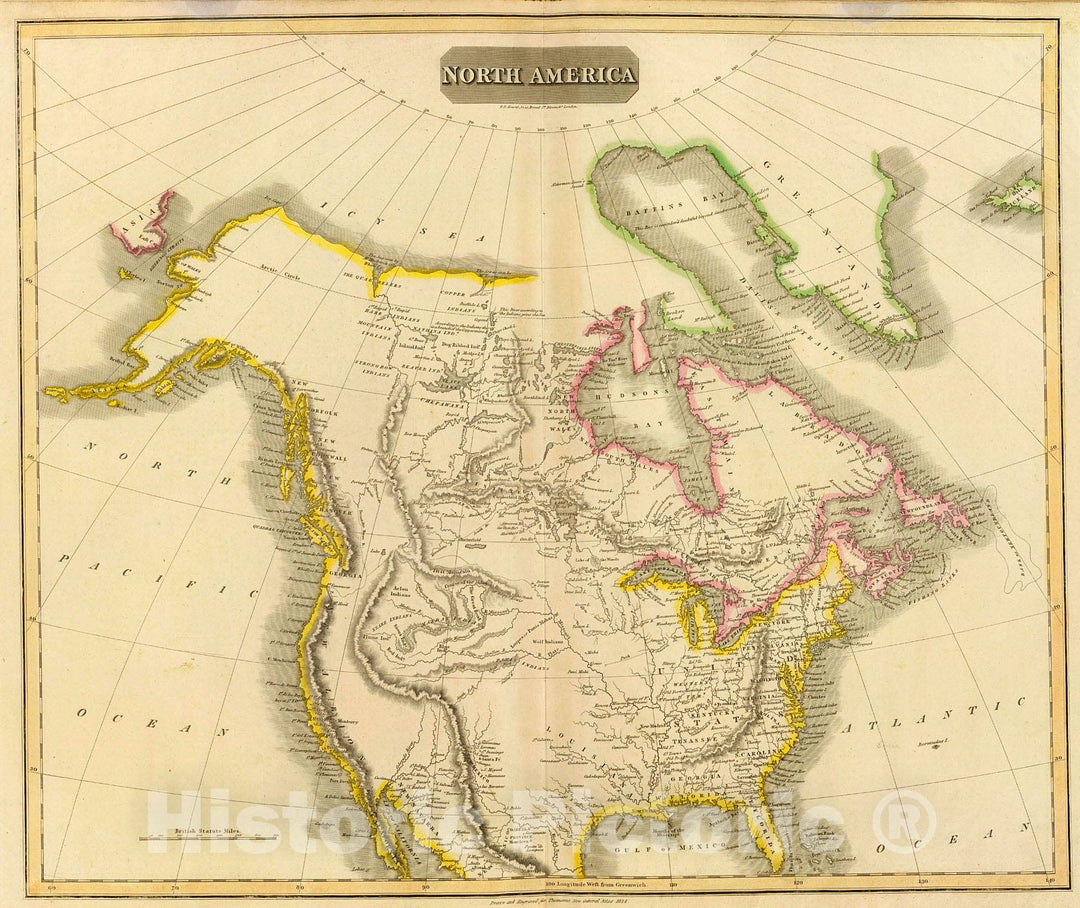 Historic Map : North America., 1817, Vintage Wall Decor