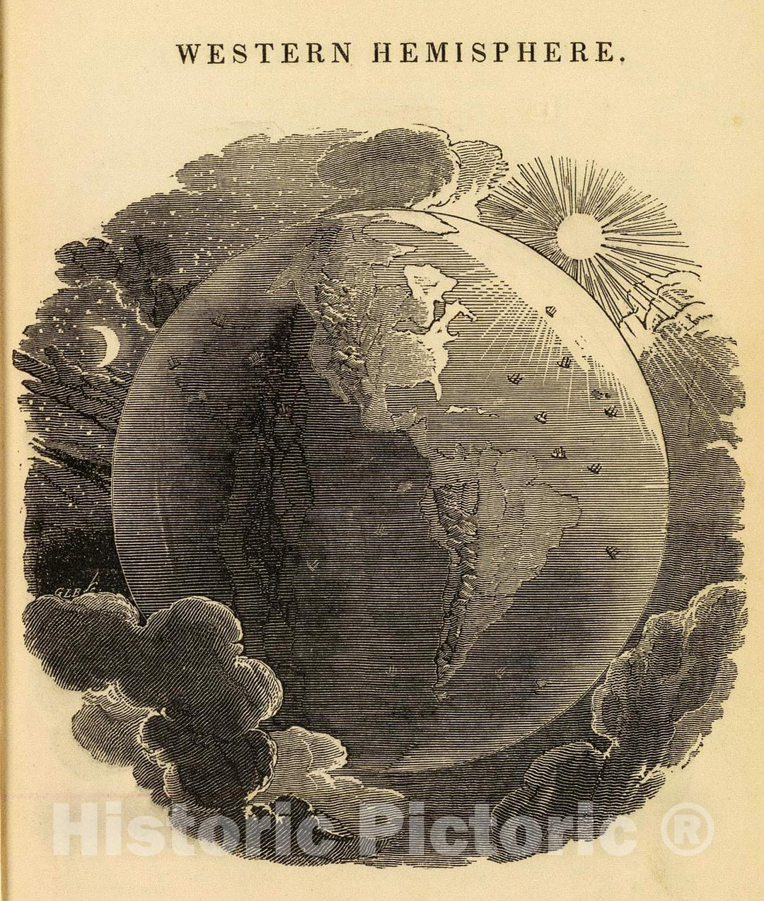 Historic Map : Western Hemisphere., 1831, Vintage Wall Decor