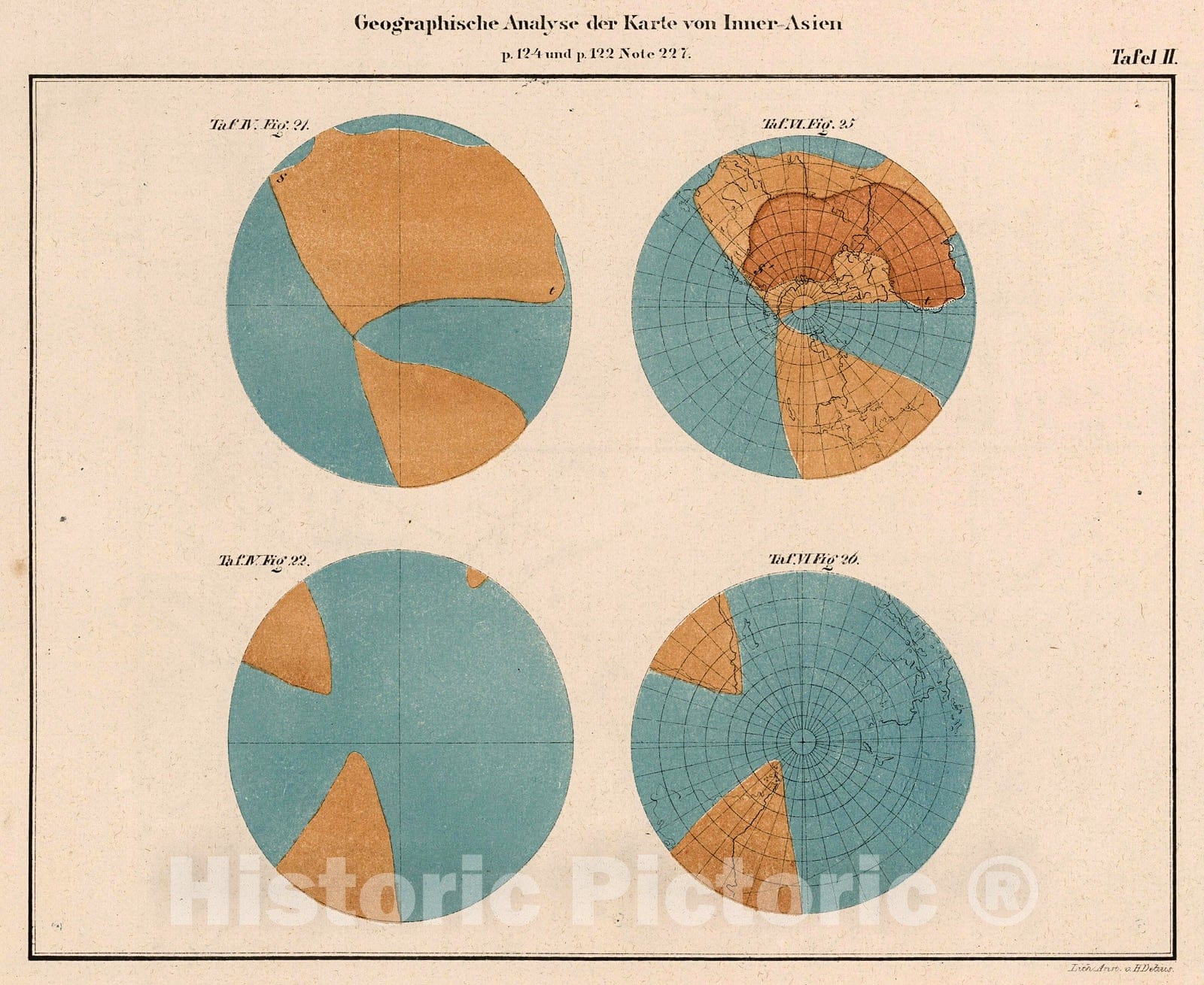 Historic Map : Plate II. Geographical Analysis of the Map of Central Asia., 1840, Vintage Wall Decor